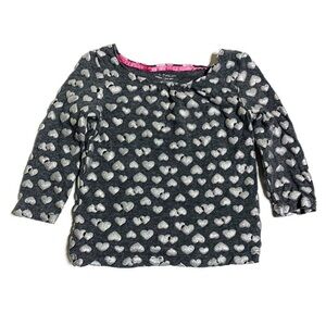𝅺JOE fresh little girls 1Y silver bubble heart textured long sleeve tee shirt